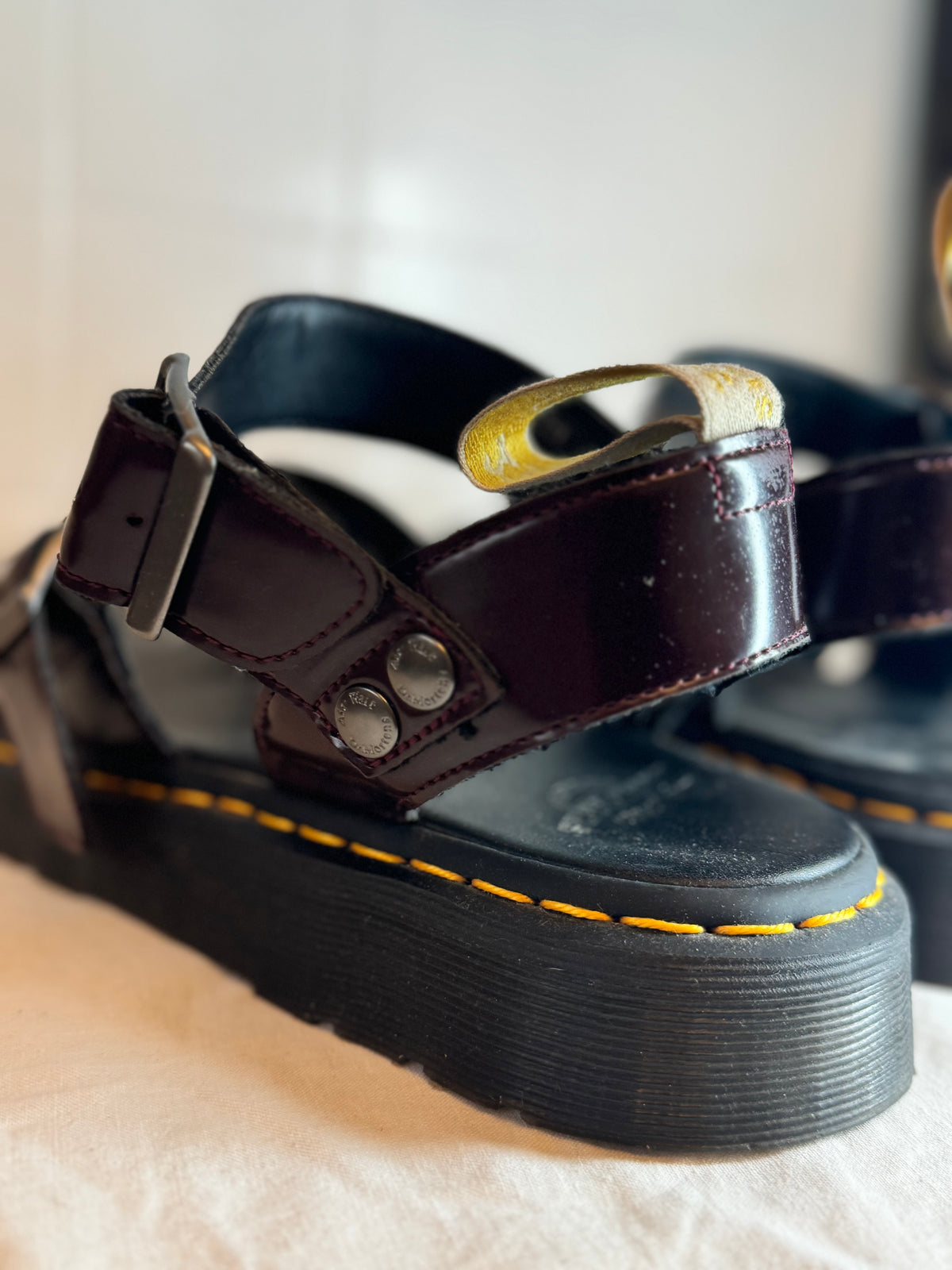 Dr Martens GRYPHON Vegan Leather Sandals Burgundy UK 11