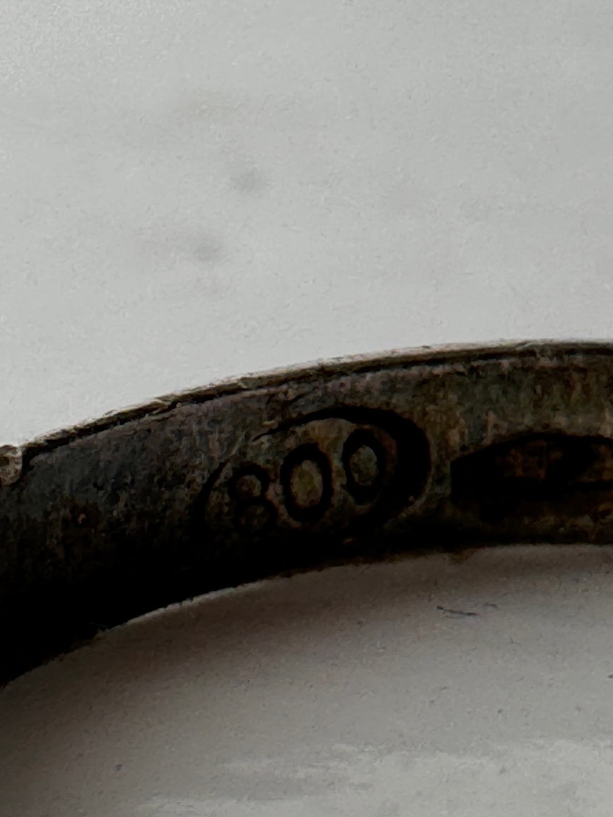 Vintage Solid Silver Italian Wedding Band 800
