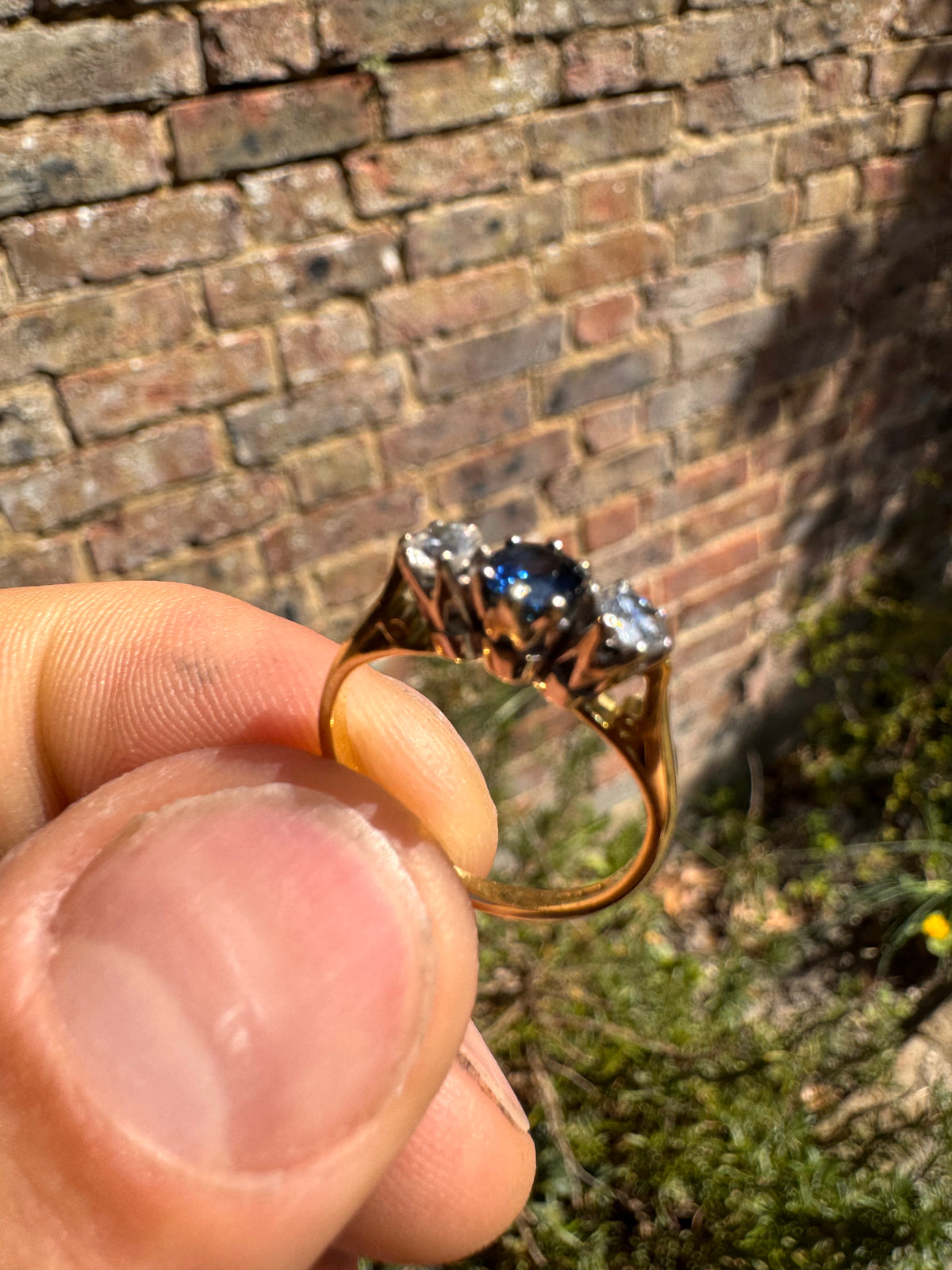 Lot 16: 18ct Trilogy Sapphire Diamond Ring (Estimate £300-400)