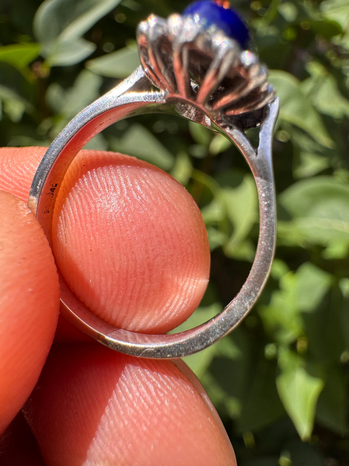Antique 18ct Enamel White Gold Ring