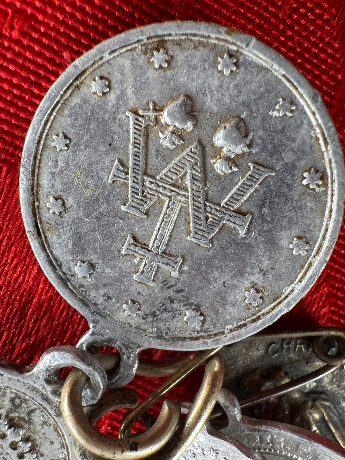 Five vintage religious Italian  pendants