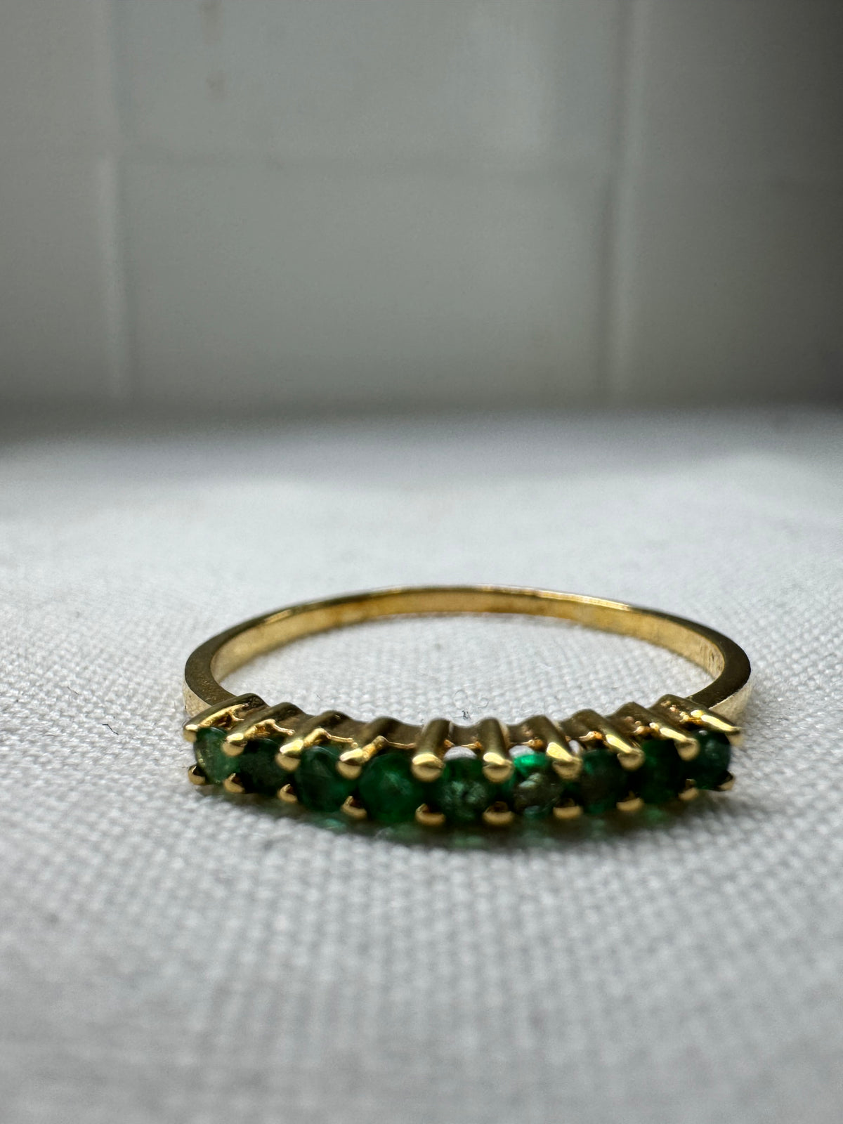 18ct Yellow Gold Emerald Eternity Ring