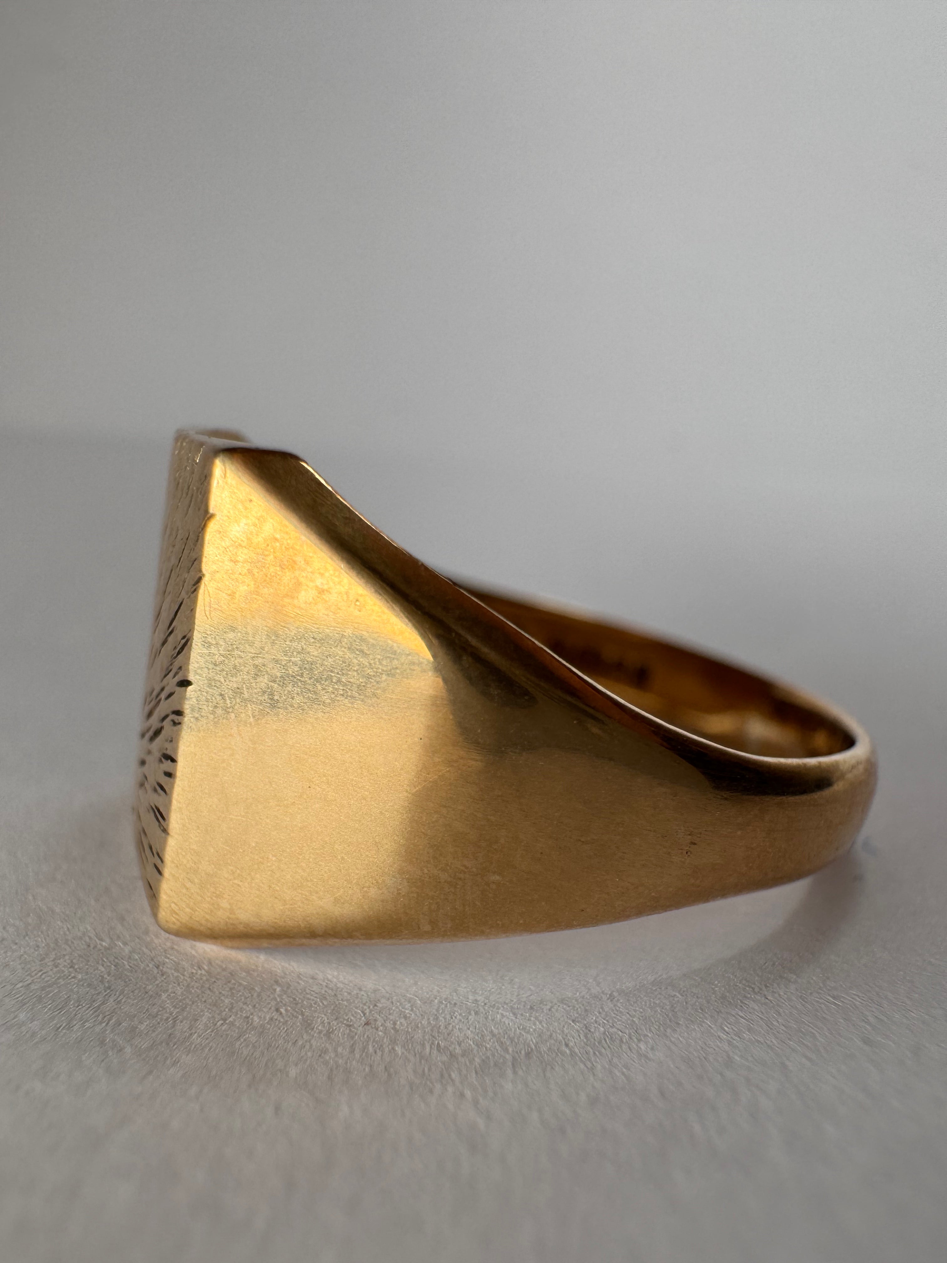 9ct Yellow Gold Sun Set Signet Ring