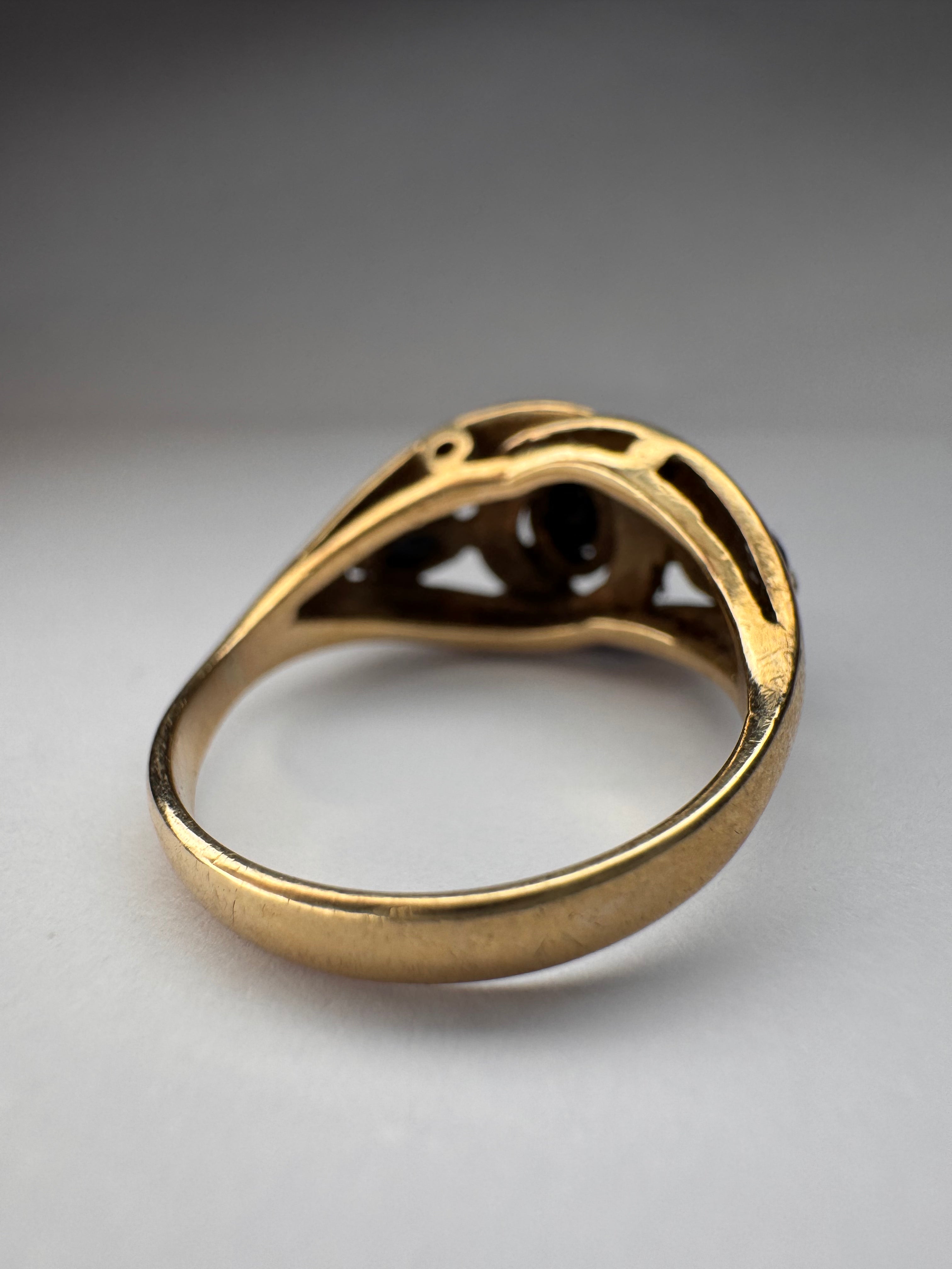 9ct Sapphire Trilogy Yellow Gold Ring